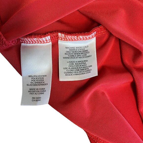 EVAN PICONE BLOUSE BEADED LIGHTWEIGHT SOFT STRETCH SHORT SLEEVE ORANGE SIZE 2X - Picture 6 of 6